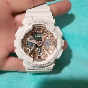 Rose gold G shock watch